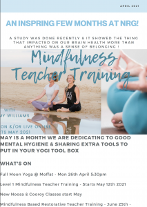 Read more about the article A study was done recently that showed the thing that impacted on our Brain Health the most was …. Find out more at Yoga NRG & Mindfulness Teacher Training Programs